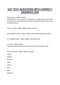 DAT TEST QUESTIONS WITH CORRECT &NewLine;ANSWERS 2026 