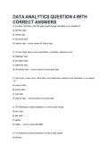 DATA ANALYTICS QUESTION 4 WITH &NewLine;CORRECT ANSWERS 