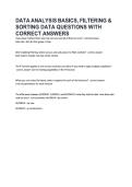 DATA ANALYSIS BASICS&comma; FILTERING & &NewLine;SORTING DATA QUESTIONS WITH &NewLine;CORRECT ANSWERS 