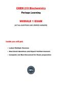 CHEM 210 Module 1 Exam &lpar;3 Versions&comma; Latest-2026&sol;2027&rpar; &sol; CHEM210 Module 1 Exam &sol; CHEM 210 Biochemistry Module 1 Exam 1&colon; Biochemistry&colon; Portage Learning &vert;100&percnt; Verified and Correct Q & A&vert;