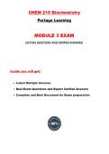CHEM 210 Module 3 Exam &lpar;3 Versions&comma; Latest-2026&sol;2027&rpar; &sol; CHEM210 Module 3 Exam &sol; CHEM 210 Biochemistry Module 3 Exam 3&colon; Biochemistry&colon; Portage Learning &vert;100&percnt; Verified and Correct Q & A&vert;