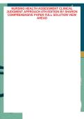 NURSING HEALTH ASSESSMENT CLINICAL&NewLine;JUDGMENT APPROACH 4TH EDITION BY SHARON&NewLine;COMPREHENSIVE PAPER FULL SOLUTION VIEW&NewLine;AHEAD