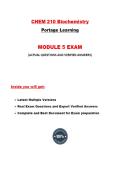 CHEM 210 Module 5 Exam &lpar;3 Versions&comma; Latest-2026&sol;2027&rpar; &sol; CHEM210 Module 5 Exam &sol; CHEM 210 Biochemistry Module 5 Exam 5&colon; Biochemistry&colon; Portage Learning &vert;100&percnt; Verified and Correct Q & A&vert;