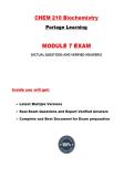 CHEM 210 Module 7 Exam &lpar;3 Versions&comma; Latest-2026&sol;2027&rpar; &sol; CHEM210 Module 7 Exam &sol; CHEM 210 Biochemistry Module 7 Exam 7&colon; Biochemistry&colon; Portage Learning &vert;100&percnt; Verified and Correct Q & A&vert;