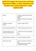 NURS 223 Chapter 50&colon; Gernal Info and Preop&NewLine;Assessment Slides 1-9 Exam Questions and&NewLine;Answers with Verified Solutions &vert; Latest&NewLine;Updated 2026