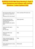 NURS223 GI&sol;GU Med Surg Nursing 2&colon; Exam 5&NewLine;Exam Questions and Answers with Verified&NewLine;Solutions &vert; Latest Updated 2026&NewLine;