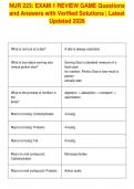 NUR 223&colon; EXAM 1 REVIEW GAME Questions&NewLine;and Answers with Verified Solutions &vert; Latest&NewLine;Updated 2026
