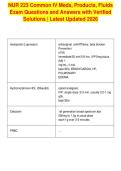 NUR 223 Common IV Meds&comma; Products&comma; Fluids&NewLine;Exam Questions and Answers with Verified&NewLine;Solutions &vert; Latest Updated 2026