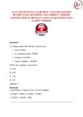 ACCT 202 FINANCIAL STATEMENT ANALYSIS & RATIOS REVIEW EXAM 2026 &sol; 2027 QUESTIONS AND CORRECT VERIFIED ANSWERS WITH RATIONALES &vert;&vert; 100&percnt; GUARANTEED PASS&excl;&excl;   <LATEST VERSION>