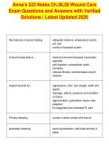 Anna's 223 Notes Ch&period;38&comma;39 Wound Care&NewLine;Exam Questions and Answers with Verified&NewLine;Solutions &vert; Latest Updated 2026