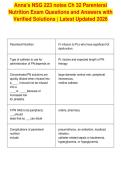 Anna's NSG 223 notes Ch 32 Parenteral&NewLine;Nutrition Exam Questions and Answers with&NewLine;Verified Solutions &vert; Latest Updated 2026