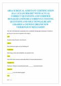 ABSA SURGICAL ASSISTANT CERTIFICATION &lpar;SA-C&rpar; EXAM 2026&sol;2027 WITH ACTUAL CORRECT QUESTIONS AND VERIFIED DETAILED ANSWERS