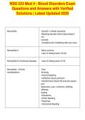 NSG 223 Mod 4 - Blood Disorders Exam&NewLine;Questions and Answers with Verified&NewLine;Solutions &vert; Latest Updated 2026