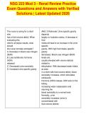 NSG 223 Mod 3 - Renal Review Practice&NewLine;Exam Questions and Answers with Verified&NewLine;Solutions &vert; Latest Updated 2026