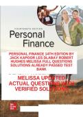 PERSONAL FINANCE 14TH EDITION BY JACK KAPOOR LES DLABAY ROBERT HUGHES MELISSA FULL QUESTIONS SOLUTIONS ALREADY PASSED TEST BANK&NewLine;