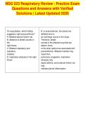 NSG 223 Respiratory Review - Practice Exam&NewLine;Questions and Answers with Verified&NewLine;Solutions &vert; Latest Updated 2026