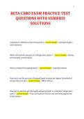 RETA CARO EXAM PRACTICE TEST&NewLine;QUESTIONS WITH VERIFIED&NewLine;SOLUTIONS