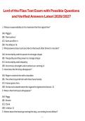 Lord of the Flies Test Exam with Possible Questions and Verified Answers Latest 2026&sol;2027