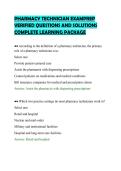 PHARMACY TECHNICIAN EXAMPREP &NewLine;VERIFIED QUESTIONS AND SOLUTIONS &NewLine;COMPLETE LEARNING PACKAGE 