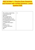 NSG 223 Mod 1&period;1 Practice Exam Questions&NewLine;and Answers with Verified Solutions &vert; Latest&NewLine;Updated 2026