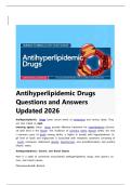 Antihyperlipidemic Drugs Questions and Answers Updated 2026