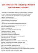Lord of the Flies Final Test Exam Questions and Correct Answers 2026&sol;2027