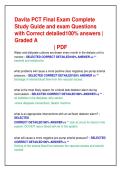 PCT Final Exam Complete &NewLine;Study Guide and exam Questions &NewLine;with Correct detailed100&percnt; answers &vert; &NewLine;Graded A  &NewLine;&vert; PDF 