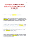 BLOOMBERG MARKET CONCEPTS&NewLine;&lpar;BMC&rpar; QUESTIONS WITH VERIFIED&NewLine;SOLUTIONS