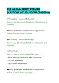 PHI 105 EXAM SCRIPT PREMIUM &NewLine;QUESTIONS AND SOLUTIONS GRADED A&plus; 
