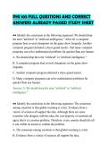 PHI 105 FULL QUESTIONS AND CORRECT &NewLine;ANSWERS ALREADY PASSED STUDY SHEET 