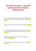 CNT WRITTEN EXAM &ndash; UPDATED&NewLine;QUESTIONS WITH CORRECT&NewLine;ANSWERS 2026