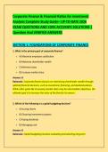 Corporate Finance & Financial Ratios for Investment &NewLine;Analysis Complete Study Guide&ndash; UP-TO-DATE 2026 &NewLine;EXAM QUESTIONS AND 100&percnt; ACCURATE SOLUTIONS &vert; &NewLine;Question And VERIFIED ANSWERS 