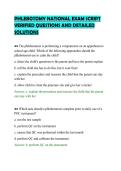PHLEBOTOMY NATIONAL EXAM SCRIPT &NewLine;VERIFIED QUESTIONS AND DETAILED &NewLine;SOLUTIONS 