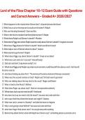 Lord of the Flies Chapter 10-12 Exam Guide with Questions and Correct Answers &ndash; Graded A&plus; 2026&sol;2027