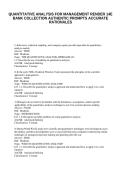 QUANTITATIVE ANALYSIS FOR MANAGEMENT RENDER 14E BANK COLLECTION AUTHENTIC PROMPTS ACCURATE RATIONALES&NewLine;