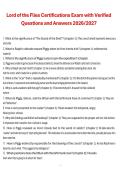 Lord of the Flies Certifications Exam with Verified Questions and Answers 2026&sol;2027