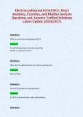 Electrocardiogram &lpar;ECG&sol;EKG&rpar;&colon; Heart&NewLine;Anatomy&comma; Function&comma; and Rhythm Analysis&NewLine;Questions and Answers Verified Solutions&NewLine;Latest Update &lpar;2026&sol;2027&rpar;