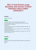 EKG 12 lead Practice exam&NewLine;Questions and Answers Verified&NewLine;Solutions Latest Update&NewLine;&lpar;2026&sol;2027&rpar;