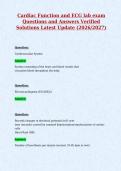 Cardiac Function and ECG lab exam&NewLine;Questions and Answers Verified&NewLine;Solutions Latest Update &lpar;2026&sol;2027&rpar;