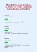 EKG rhythms exam Questions&NewLine;and Answers Verified Solutions&NewLine;Latest Update &lpar;2026&sol;2027&rpar;