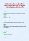 EKG national exam Questions&NewLine;and Answers Verified Solutions&NewLine;Latest Update &lpar;2026&sol;2027&rpar;