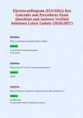 Electrocardiogram &lpar;ECG&sol;EKG&rpar; Key&NewLine;Concepts and Procedures Exam&NewLine;Questions and Answers Verified&NewLine;Solutions Latest Update &lpar;2026&sol;2027&rpar;
