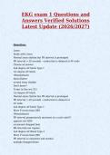EKG exam 1 Questions and&NewLine;Answers Verified Solutions&NewLine;Latest Update &lpar;2026&sol;2027&rpar;
