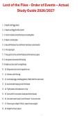 Lord of the Flies - Order of Events &ndash; Actual Study Guide 2026&sol;2027