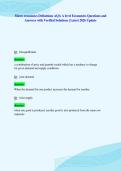 Micro economics Definitions AQA A level Economics Questions and&NewLine;Answers with Verified Solutions &vert; Latest 2026 Update
