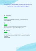 Macroeconomics Definitions AQA a level Economics Questions and&NewLine;Answers with Verified Solutions &vert; Latest 2026 Update