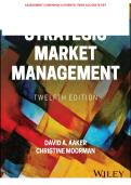 STRATEGIC MARKET MANAGEMENT 12TH EDITION BY DAVID AAKER CHRISTINE MOORMAN ALL ASSESSMENT COMPANION AUTHENTIC ITEMS ACCURATE KEY&NewLine;