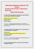 HESI Maternal-Newborn 2026&sol;2027&colon; 200 &NewLine;Practice  &NewLine;Questions with Answers & Rationales &vert; &NewLine;Exam Prep  &NewLine;Instant PDF Download  