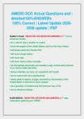 AMEDD DCC Actual Questions and &NewLine;detailed100&percnt;ANSWERs  &NewLine;100&percnt; Correct &vert; Latest Update 2026&NewLine;2028 update &vert; PDF