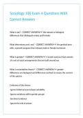 Sociology 100 Exam 4 Questions With Correct Answers&period;